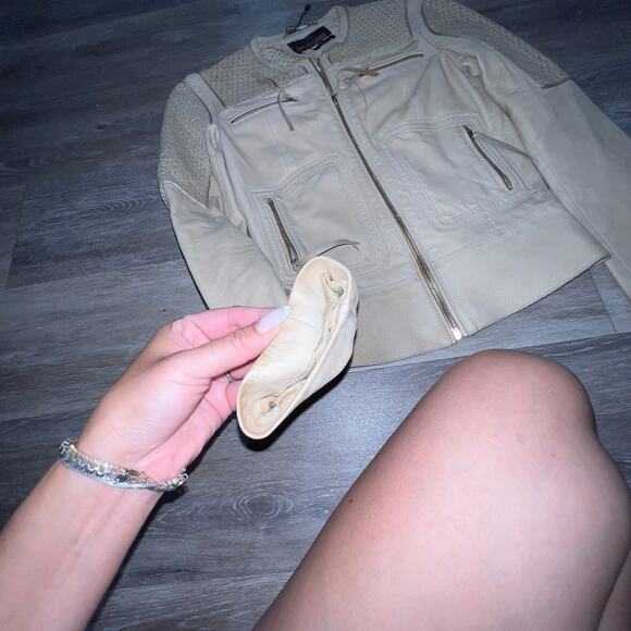 Roberto Cavalli Tan Leather Jacket Size 40 - Picture 9 of 10